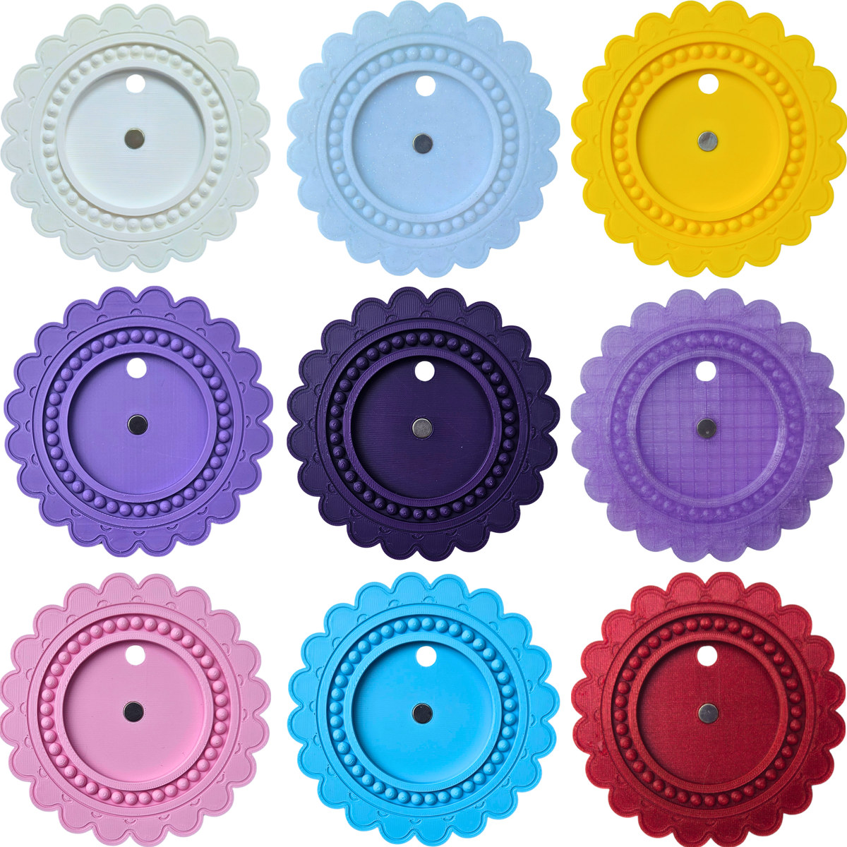 Beaded Petal Round Photo Magnet Frame
