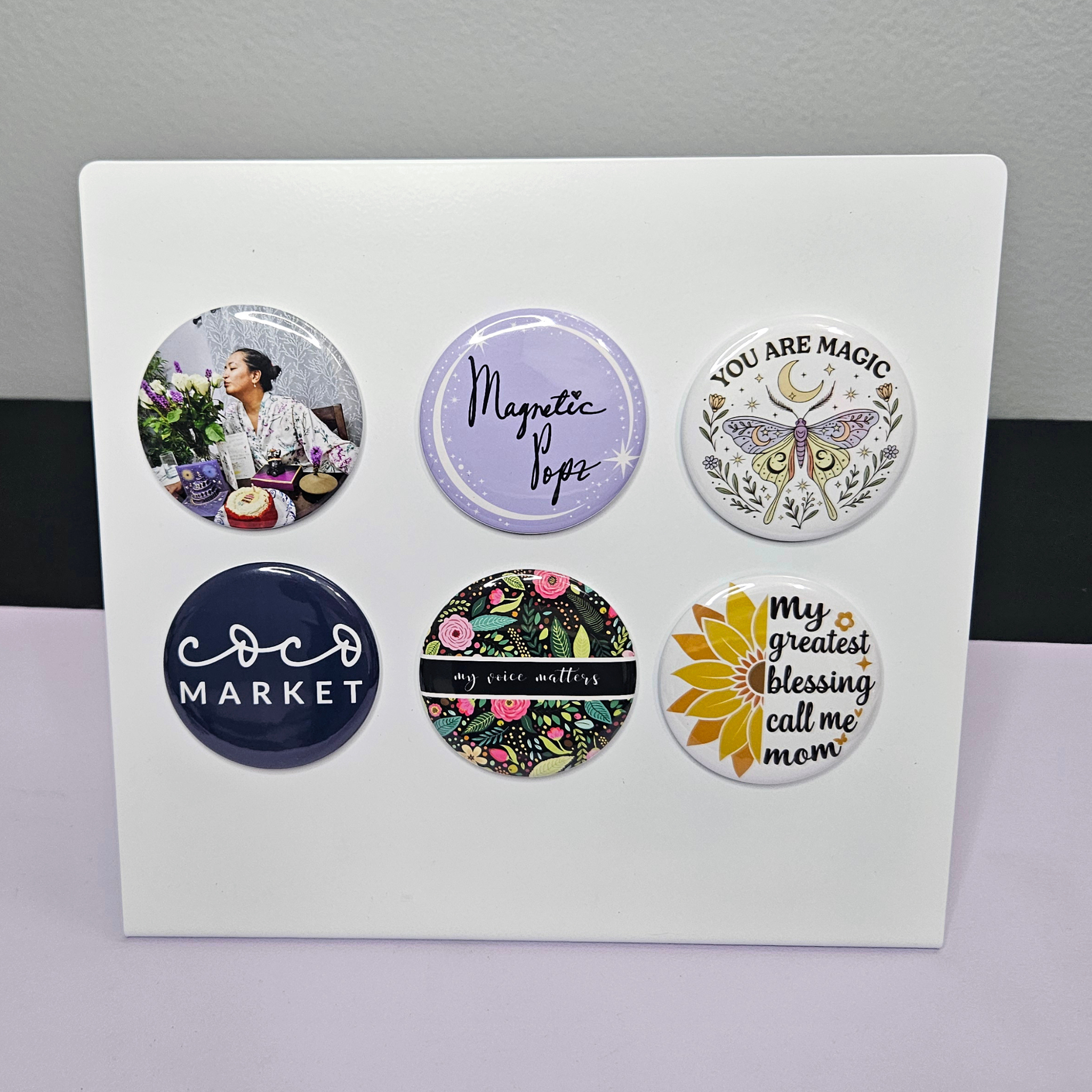 9-Piece 2.25" Round Custom Photo Magnets